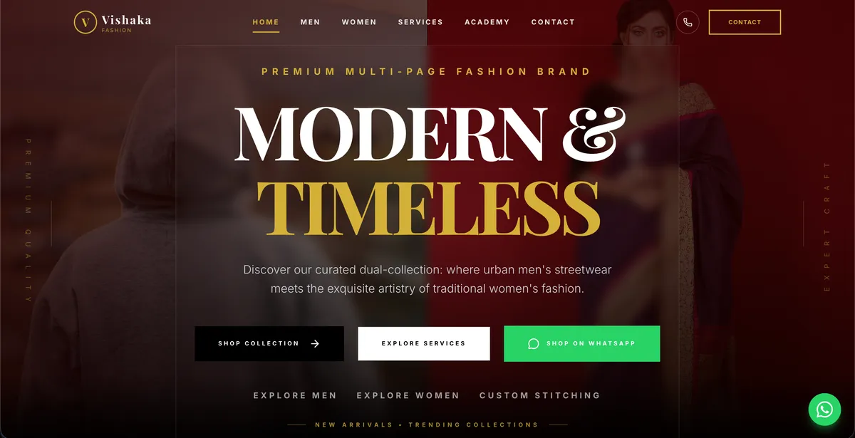 Vishaka Fashion Business Website project preview - BUSINESS WEBSITE